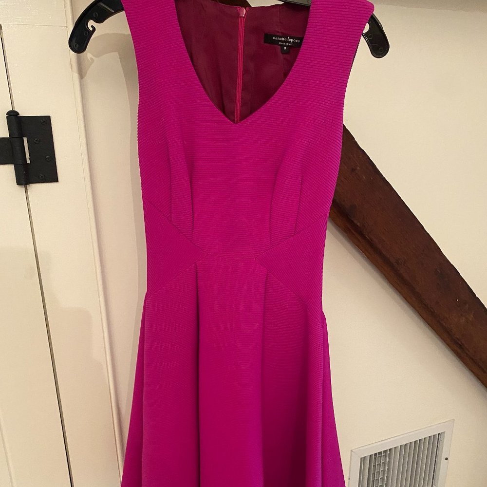 Nanette Lepore Hot Pink Sleeveless A Line Work Dress Size 0